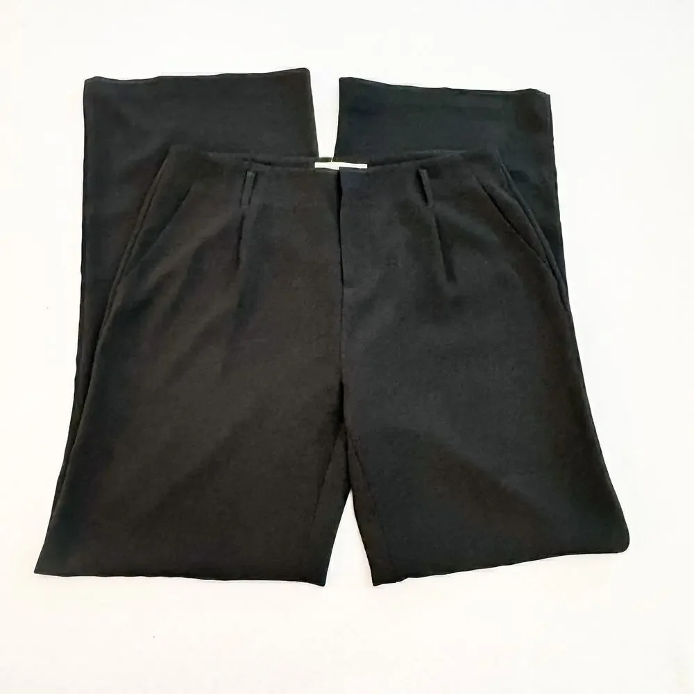Joie Wide Leg Dress Pant High Rise Black Slacks Size 6